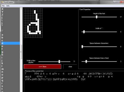 Screenshot of the FontCreator